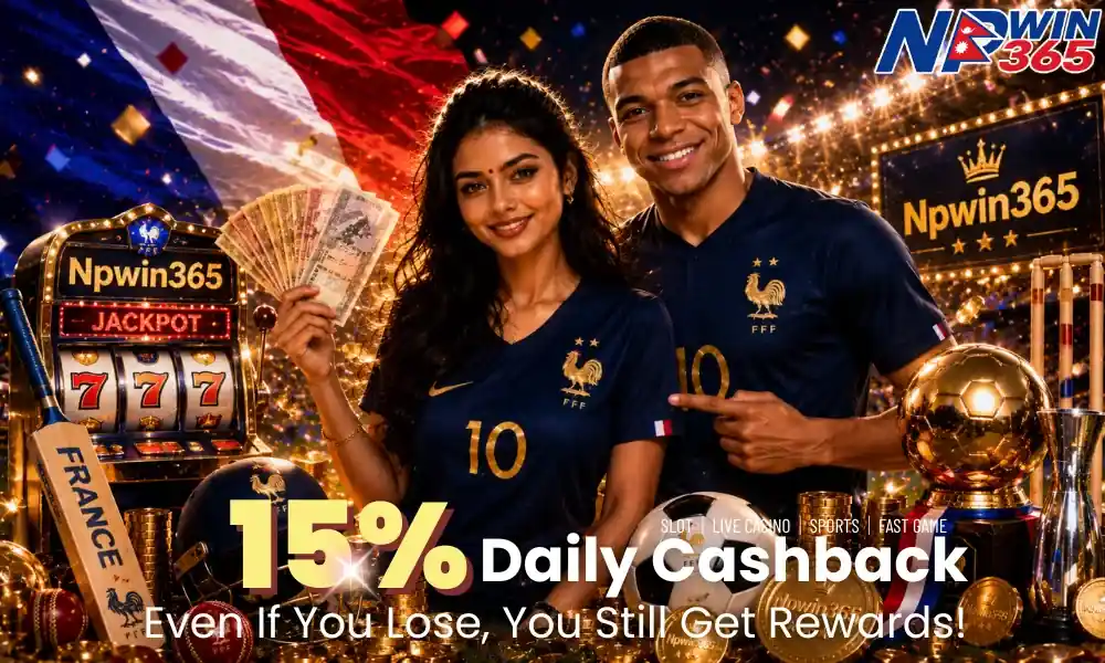 NPwin365 15% Daily Cashback — Even If You Lose, You Still Get Rewards — Slot, Live Casino, Sports, Fast Game — Nepal