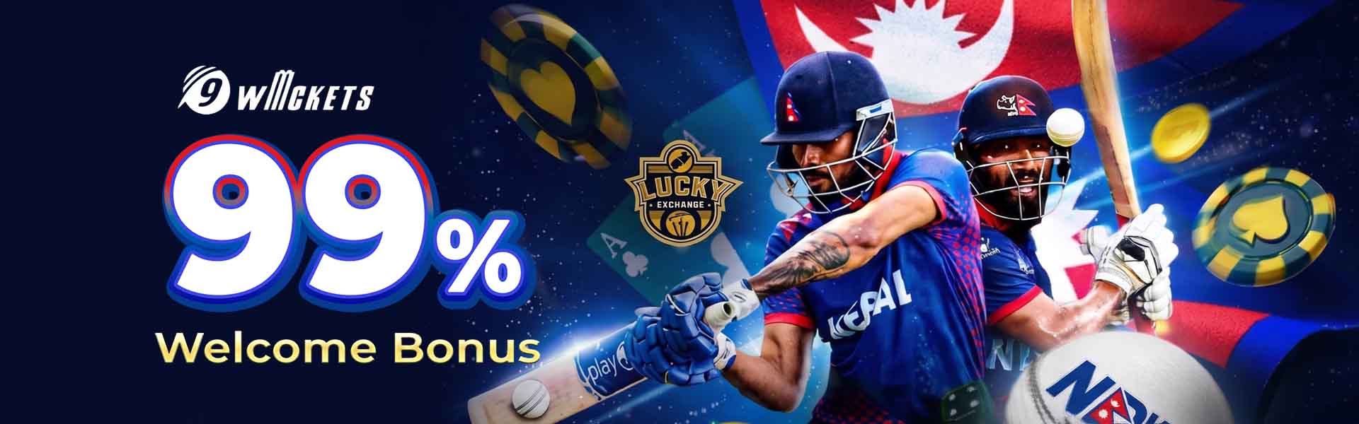 NPwin365 9Wickets Cricket Sportsbook — 99% Welcome Bonus on first sportsbook deposit for Nepal